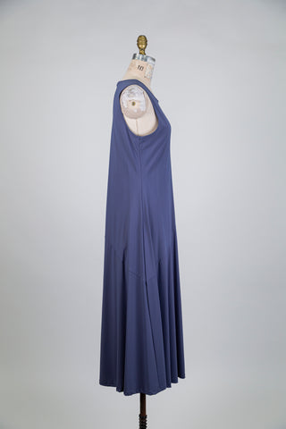 Robe trapèze bleu ardoise à poche modulable (XL)