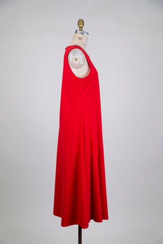 Robe trapèze rouge vif à poche modulable (XL)