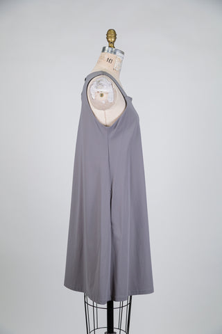 Slate grey tank top dress with modular pocket (L)