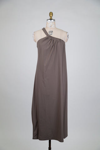 Robe grège à bretelle unique (XS à M)