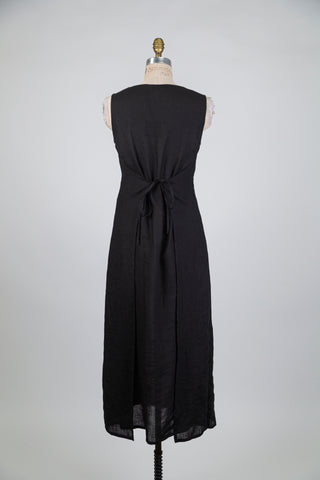 Black dress with tied waist (0+1)