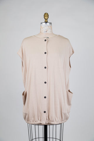 Cardigan sans manche beige oversized (TU)