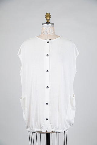 Oversized white sleeveless cardigan (one size)