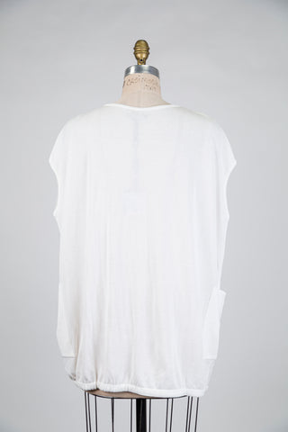 Oversized white sleeveless cardigan (one size)