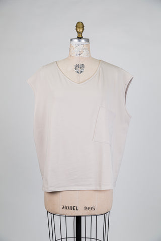 Débardeur en coton beige sable (XL)