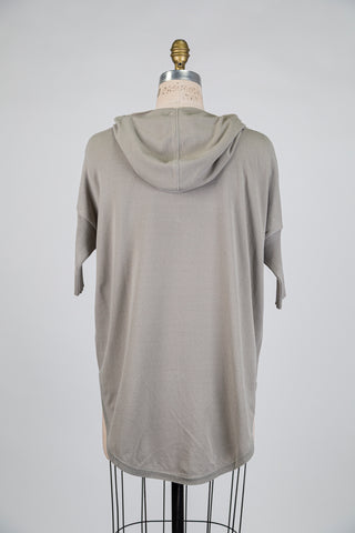 Haut à capuche oversized vert de gris (TU)