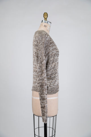 Mottled ecru knit sweater (OS)
