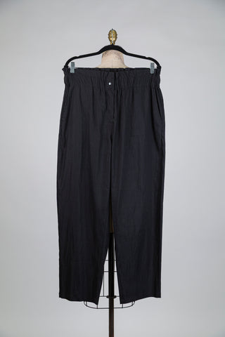 Black technical linen trousers (L)