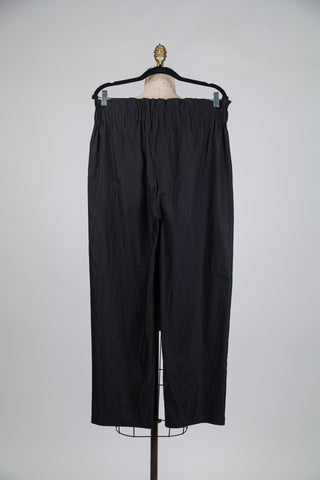 Black technical linen trousers (L)