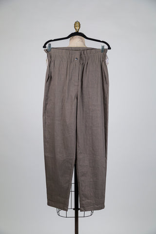 Taupe grey techno linen trousers (S+L)