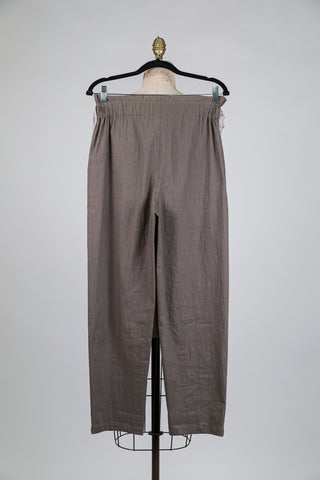 Taupe grey techno linen trousers (S+L)