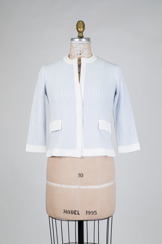 Blue and white striped terry cloth jacket (2+4)