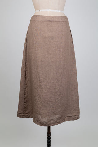 Taupe linen wrap skirt (S)