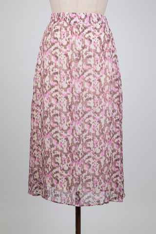 Abstract Cream Pink Chiffon Skirt (6)