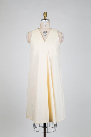 Ivory dress with box pleats (S)