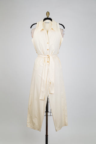 Ivory jumpsuit with chainmail-style back (S)