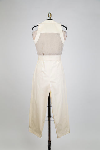 Ivory jumpsuit with chainmail-style back (S)