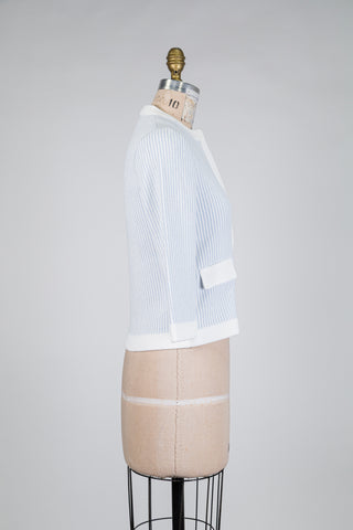 Blue and white striped terry cloth jacket (2+4)
