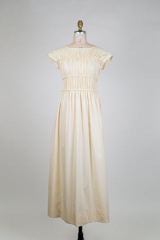 Robe ivoire à buste smocké (S)