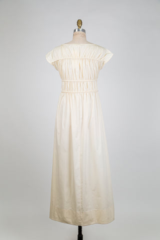 Robe ivoire à buste smocké (S)