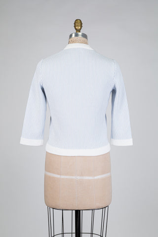 Blue and white striped terry cloth jacket (2+4)
