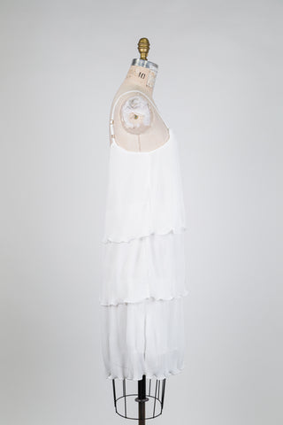 Pure white pleated ruffled dress (6)
