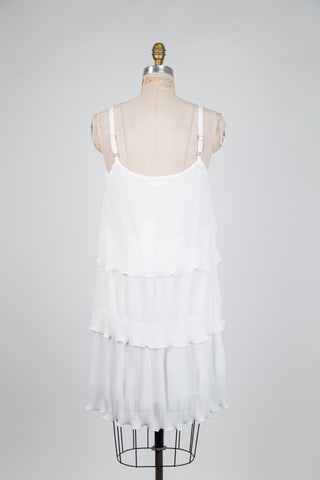 Pure white pleated ruffled dress (6)
