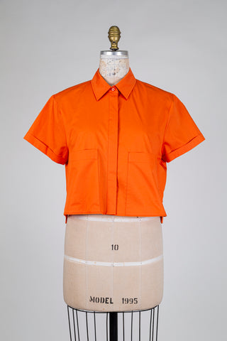 Chemisier écourté éclat d'orange (4)