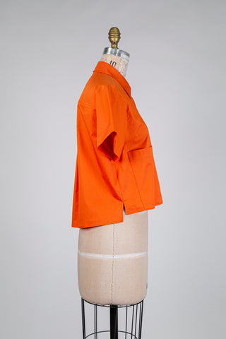 Chemisier écourté éclat d'orange (4)