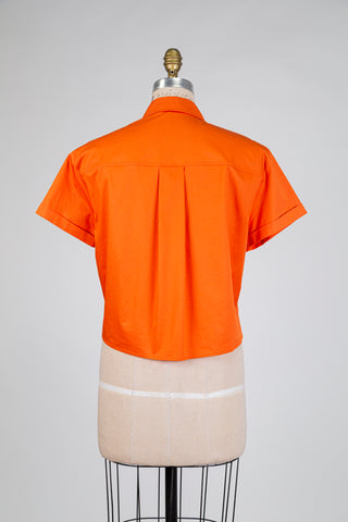 Chemisier écourté éclat d'orange (4)