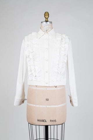 White mixed-material ruffled jacket (6)