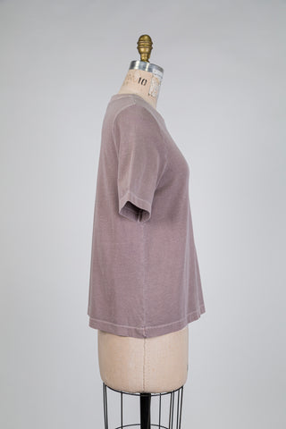 T-shirt en coton taupe rosé délavé (M)