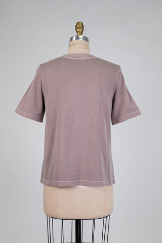 T-shirt en coton taupe rosé délavé (M)
