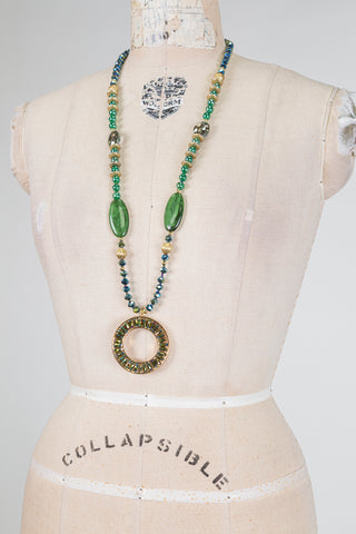 Green Aurora Pendant Necklace (OS)