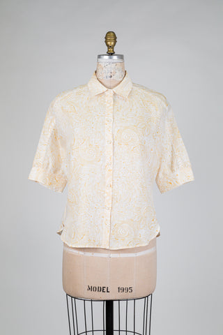 Cream blouse with golden arabesque pattern (6)
