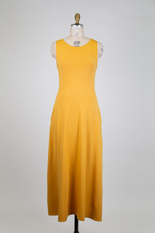 Yellow cotton jersey dress (S)