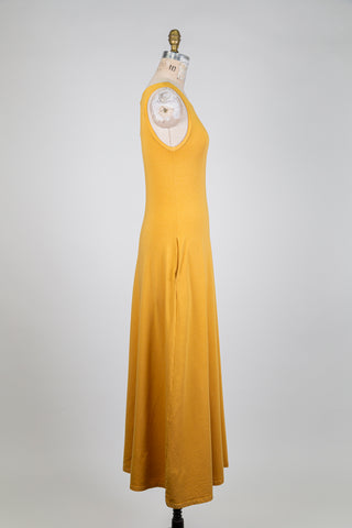 Yellow cotton jersey dress (S)