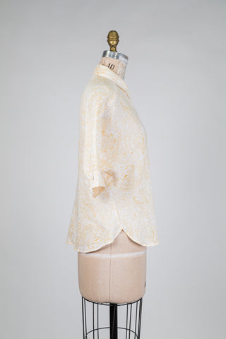Cream blouse with golden arabesque pattern (6)