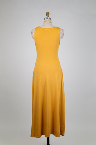 Yellow cotton jersey dress (S)