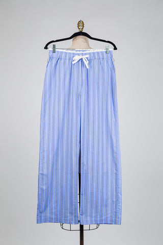 Blue striped organic cotton trousers (S)