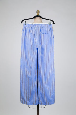 Blue striped organic cotton trousers (S)