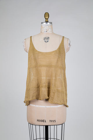 Lightweight gold sand knit camisole (S+)