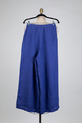 Pantalon bleu violacé ample (S)