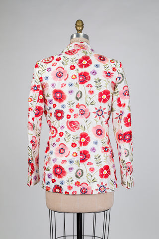 Blazer blanc à broderie florale (6)