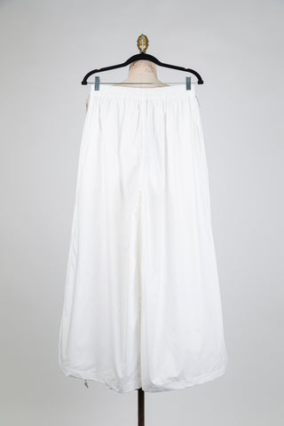 White ruffled ribbon trousers (S)
