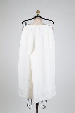 Chic White Crinkled Culottes (S)