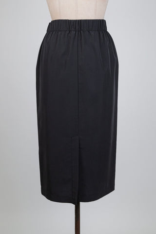 Charcoal black straight-cut flowy skirt (S)