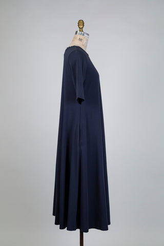Navy sweater dress with full skirt (S)