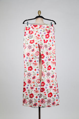 Pantalon blanc à broderie florale (2-4)