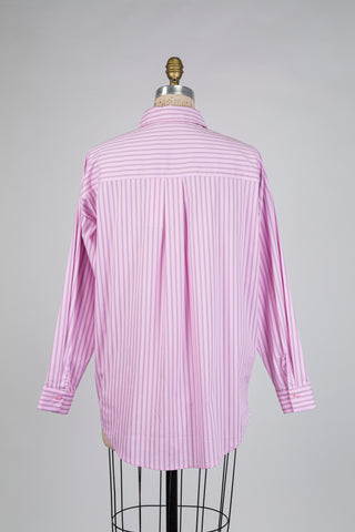 Oversized pink blouse with fine stripes (6)